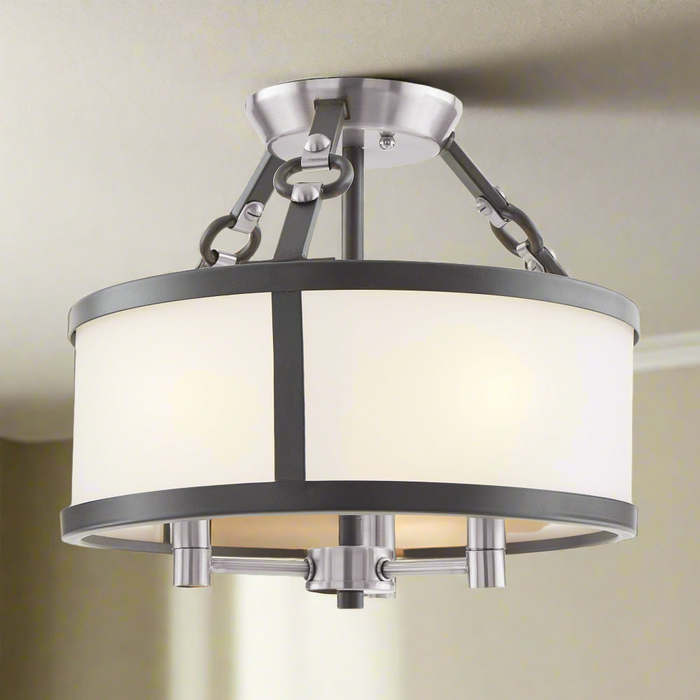 Elk Lighting Armstrong Grove Espresso 13'' Wide 3-Light Semi Flush Mount