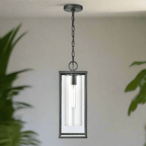 Elk Lighting Augusta Matte Black 1 Light Outdoor Pendant