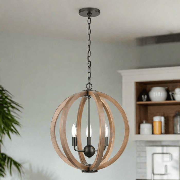 Elk Lighting Barrow Matte Black 18'' Wide 3-Light Chandelier