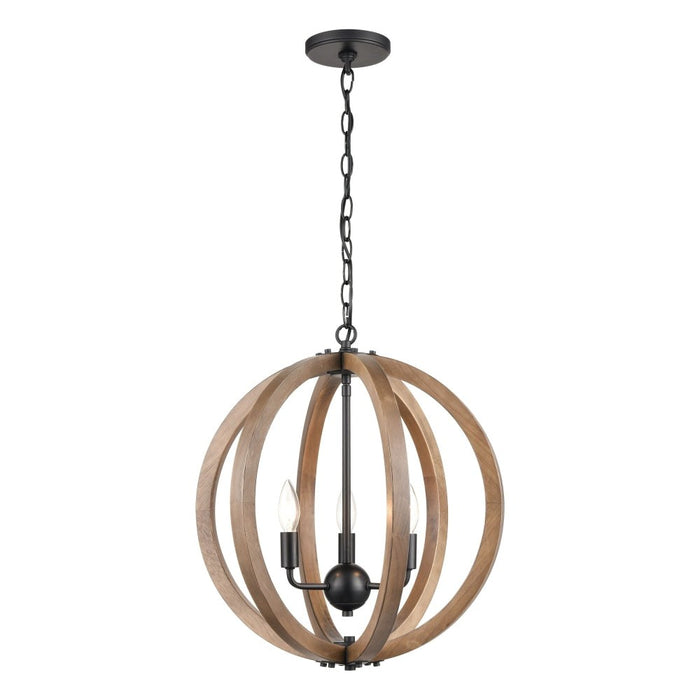 Elk Barrow Matte Black 3 Light Chandelier 81405/3