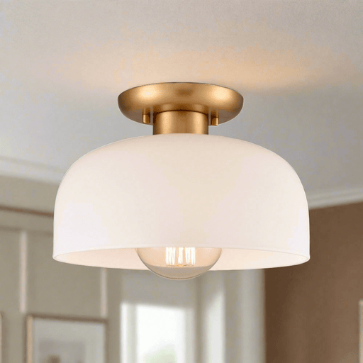 Elk Lighting Brewer Brushed Gold 1 Light Semi-Flushmount