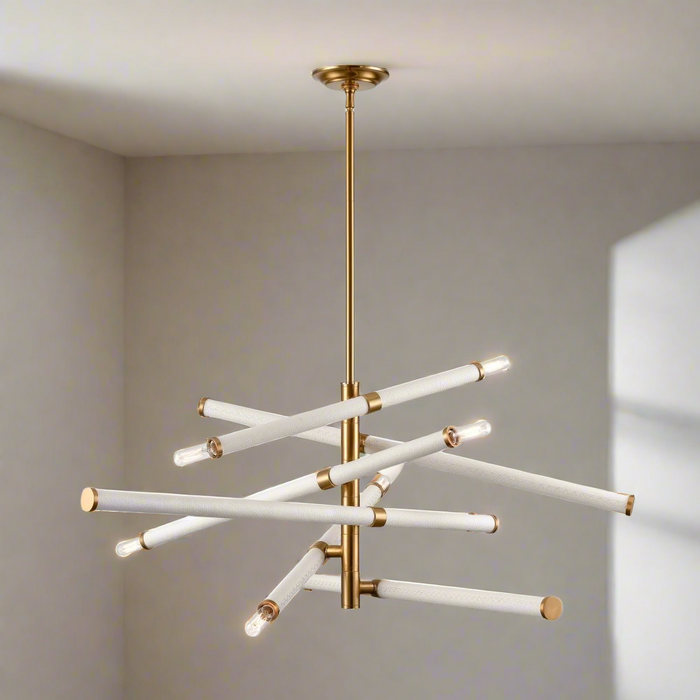 Elk Lighting Crosspiece White 6 Light Chandelier