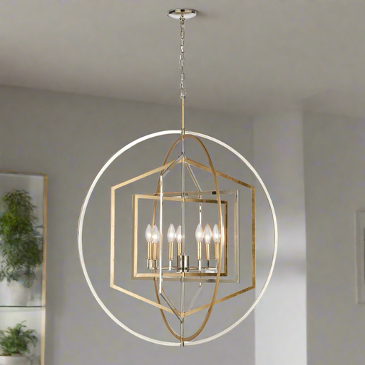 Elk Lighting Geosphere Polished Nickel 7 Light Chandelier 12264/7