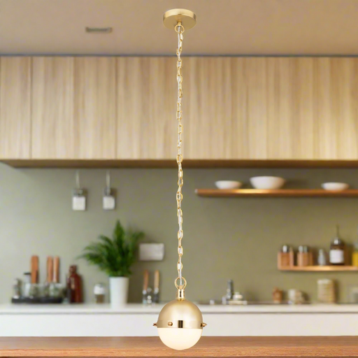 Elk Lighting Harmelin Satin Brass 1 Light Mini-Pendant