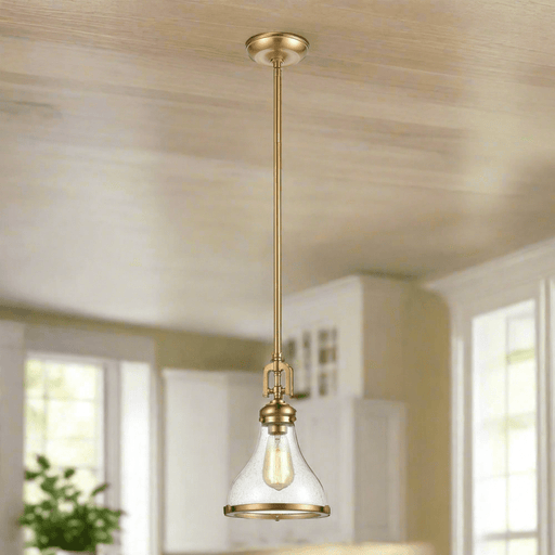 Elk Lighting Rutherford Satin Brass 9'' Wide 1-Light Mini Pendant