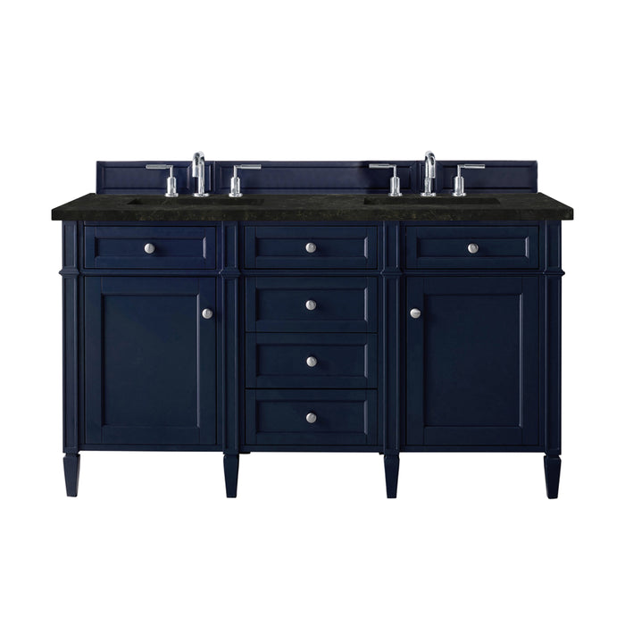 Brittany 60" Double Vanity, Urban Gray w/ 3 CM Eternal Jasmine Pearl Silestone Top w/FreePower Wireless Charger