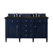 Brittany 60" Double Vanity, Urban Gray w/ 3 CM Eternal Jasmine Pearl Silestone Top w/FreePower Wireless Charger