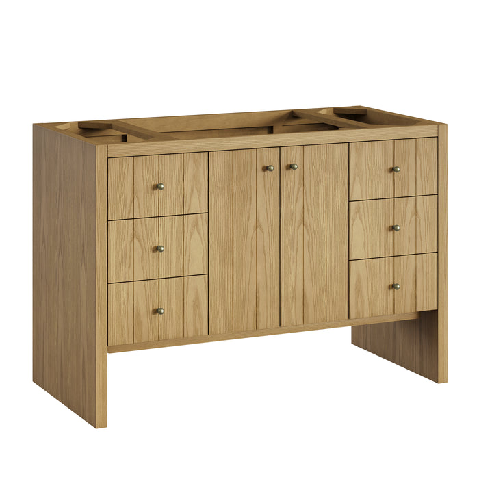 Hudson 48" Single Vanity, Light Natural Oak w/ 3 CM Parisien Bleu Top