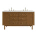 Laurent 60" Double Vanity, Honey Oak w/ 3 CM Siberian Silestone Top