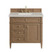 Brittany 36" Single Vanity, Pecan w/ 3 CM Siberian Silestone Top