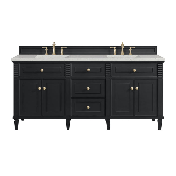 Lorelai 72" Double Vanity, Black Onyx w/ 3 CM Lime Delight Silestone Top
