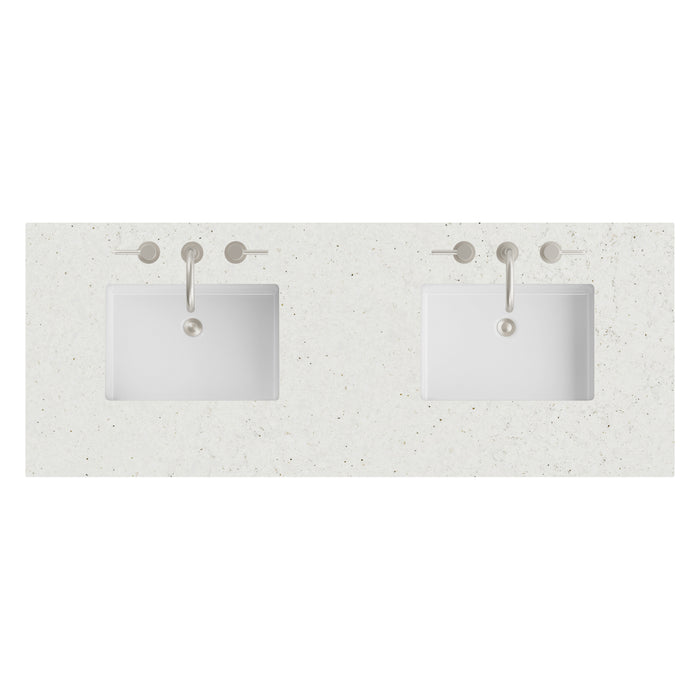 60" Double Top, 3 CM Lime Delight Silestone w/ Sink