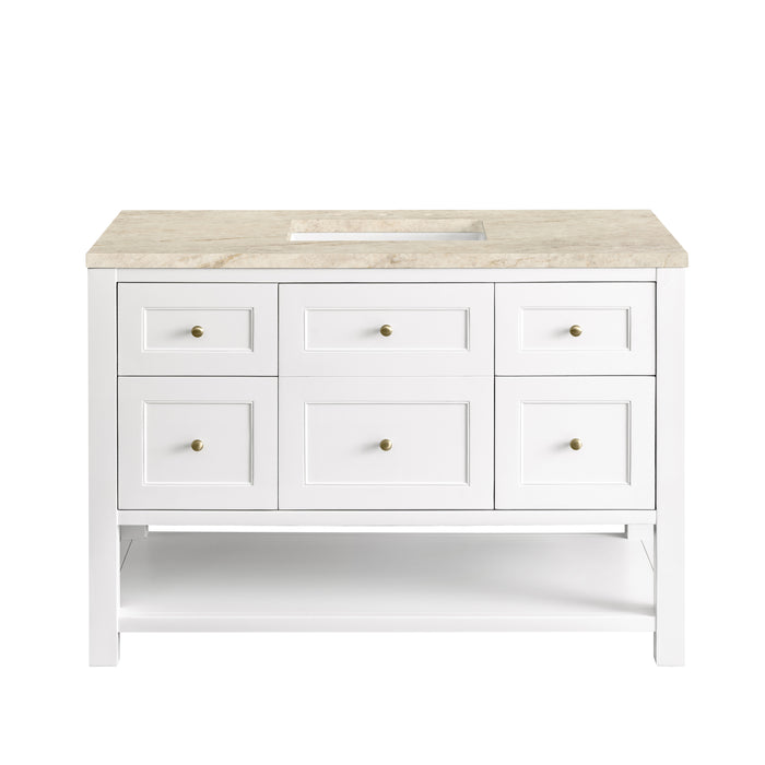 Breckenridge 48" Single Vanity, Whitewashed Oak w/ 3 CM Lime Delight Silestone Top
