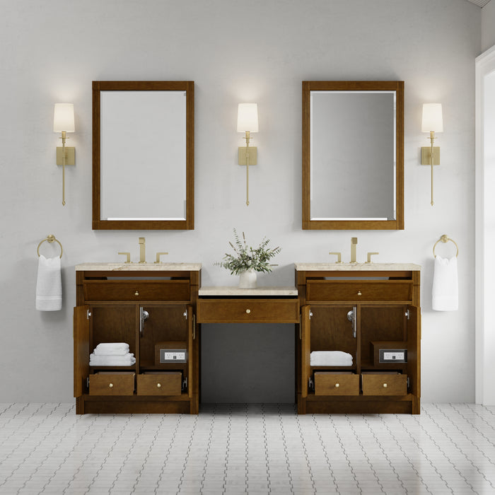 James Martin Vanities Bellshire 84" Dual Vanity Set with 24" Make-Up Counter
