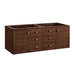 Amberly 60" Double Vanity, Mid-Century Walnut w/ 3 CM Eternal Jasmine Pearl Top w/FreePower Wireless Charger