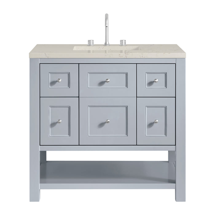 Breckenridge 36" Single Vanity, Serenity Blue, w/ 3 CM Siberian Silestone Top