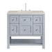Breckenridge 36" Single Vanity, Serenity Blue, w/ 3 CM Siberian Silestone Top