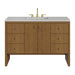 Hudson 48" Single Vanity, Honey Oak w/ 3 CM Eternal Jasmine Pearl Silestone Top