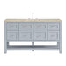 Breckenridge 60" Single Vanity, Smokey Celadon, w/ 3 CM Victorian Silver Quartz Top