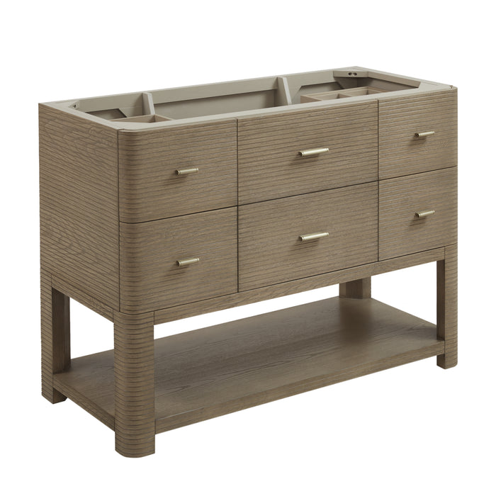 Lucian 48" Single Vanity, Carbon Oak, w/ 3 CM Tajnar Eclos Widespread Top