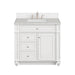 Bristol 36" Single Vanity, Bright White w/ 3 CM Eternal Jasmine Pearl Silestone Top