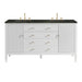 Myrrin 60" Double Vanity, Bright White, w/ 3 CM Phantome Eclos Top