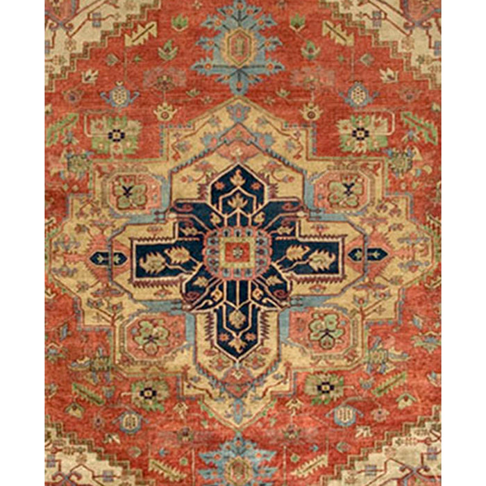Pasargad Home Serapi Collection Hand-Knotted Rust Wool Area Rug- 3' 0" X 5' 0" PB-10B IVO 3x5