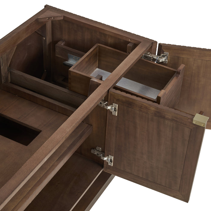 Marcello 48" Single Vanity, Chestnut, w/ 3 CM Tajnar Eclos Top w/FreePower Wireless Charger