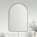 James Martin Rohe 24" Arched Mirror in Satin Nickel, shown in a bathroom setting