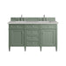 Brittany 60" Double Vanity, Saddle Brown, w/ 3 CM Siberian Silestone Top w/FreePower Wireless Charger