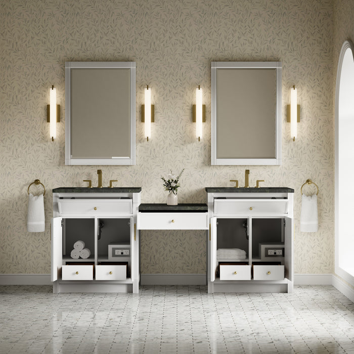 James Martin Vanities Bellshire 84" Dual Vanity Set with 24" Make-Up Counter