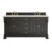 Brookfield 72" Double Vanity, Black Onyx, w/ 3 CM Siberian Silestone Top