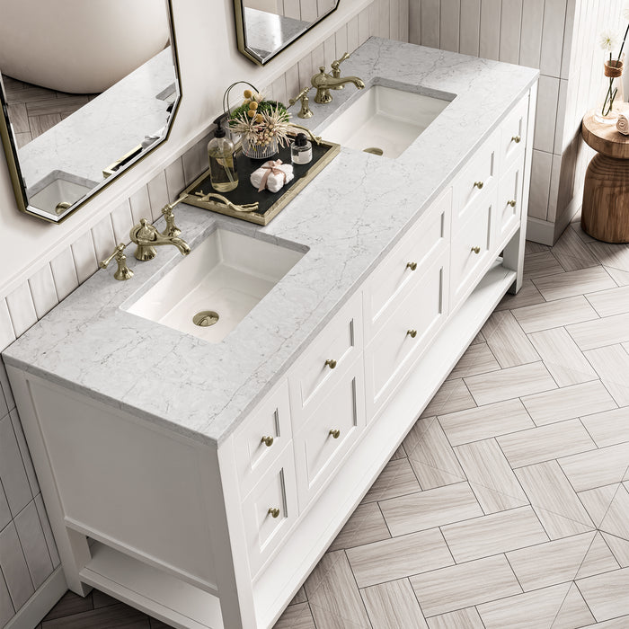 Breckenridge 72" Double Vanity, Serenity Blue w/ 3 CM Parisien Bleu Top w/FreePower Wireless Charger