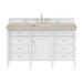 Brittany 60" Single Vanity, Victory Blue w/ 3 CM Eternal Jasmine Pearl Silestone Top w/FreePower Wireless Charger