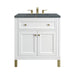 Chicago 30" Single Vanity, Glossy White, w/ 3 CM Parisien Bleu Silestone® Top