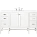 Addison 60" Single Vanity, Glossy White w/ 3 CM White Zeus Silestone Top