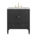 Myrrin 30" Single Vanity, Carbon Oak w/ 3 CM Carrara Marble Top