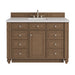 Bristol 48" Single Vanity, Saddle Brown w/ 3 CM Carrara Marble Top