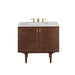 Amberly 36" Single Vanity, Mid-Century Walnut w/ 3 CM Eternal Jasmine Pearl Top