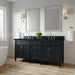 Brittany 72" Double Vanity, Pecan w/ 3 CM White Zeus Silestone Top