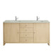 Gracyn 72" Double Vanity, Coastal Driftwood, w/ 3 CM Victorian Silver Quartz Top