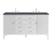 Myrrin 60" Double Vanity, Bright White w/ 3 CM Charcoal Soapstone Silestone Top
