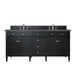 Brittany 72" Double Vanity, Black Onyx w/ 3 CM Parisien Bleu Silestone Top w/FreePower Wireless Charger
