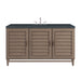Portland 60" Single Vanity Whitewashed Walnut w/ 3 CM Charcoal Soapstone Silestone Top