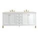 Chicago 72" Double Vanity, Glossy White, w/ 3 CM Lime Delight Silestone® Top