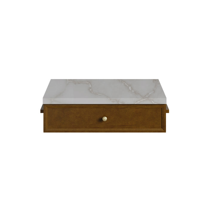 Bellshire 24" Drawer Unit, Honey Oak w/ 3 CM Victorian Silver Silestone Top