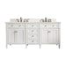 Brittany 72" Double Vanity, Victory Blue w/ 3 CM Victorian Silver Silestone Top w/FreePower Wireless Charger