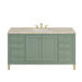 Chicago 60" Single Vanity, Smokey Celadon, w/ 3 CM Carrara Marble Top