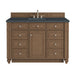 Bristol 48" Single Vanity, Saddle Brown w/ Single Hole 3 CM White Zeus Silestone Top & Backsplash