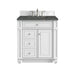 Bristol 30" Single Vanity, Bright White w/ 3 CM Parisien Bleu Silestone Top